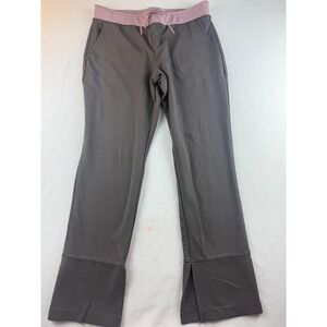 Athleta Hermosa Pants Womens L Gray‎ Athletic Lounge Drawstring Split Hem